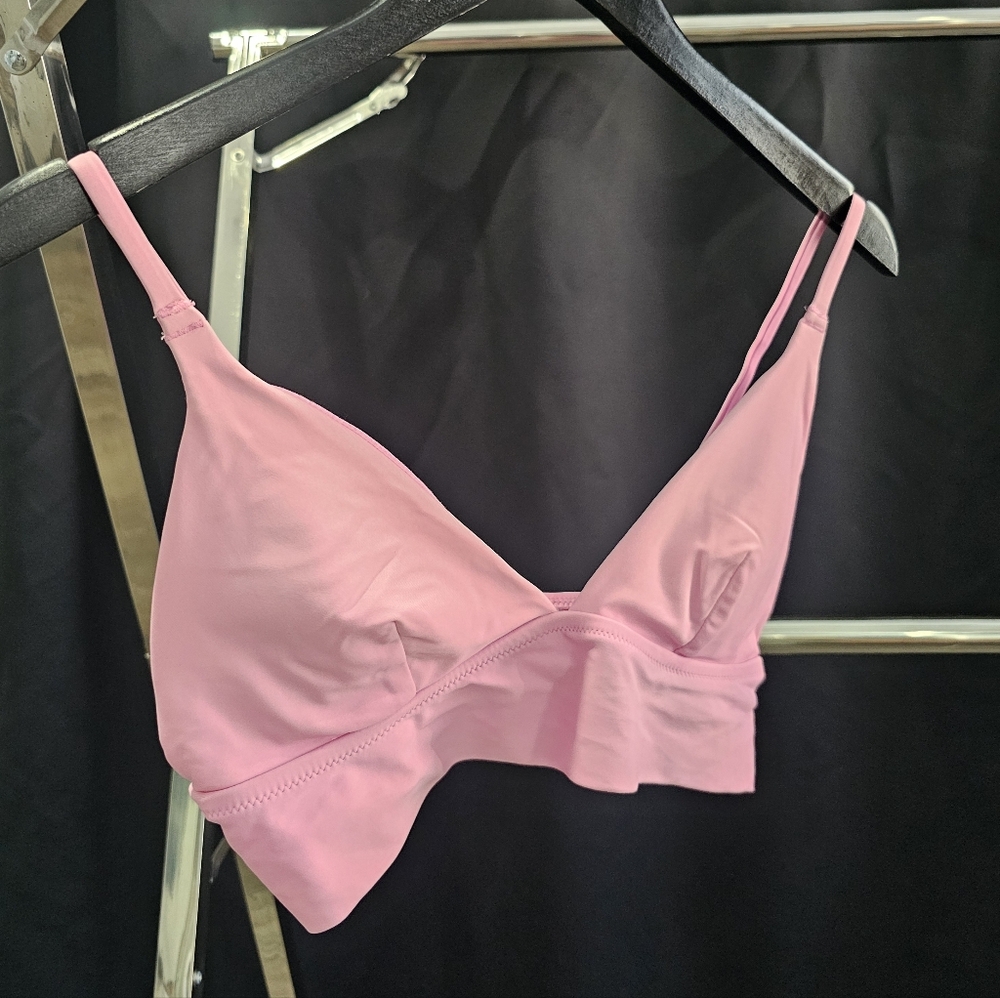 Aerie Longline Pink Swim Top Medium